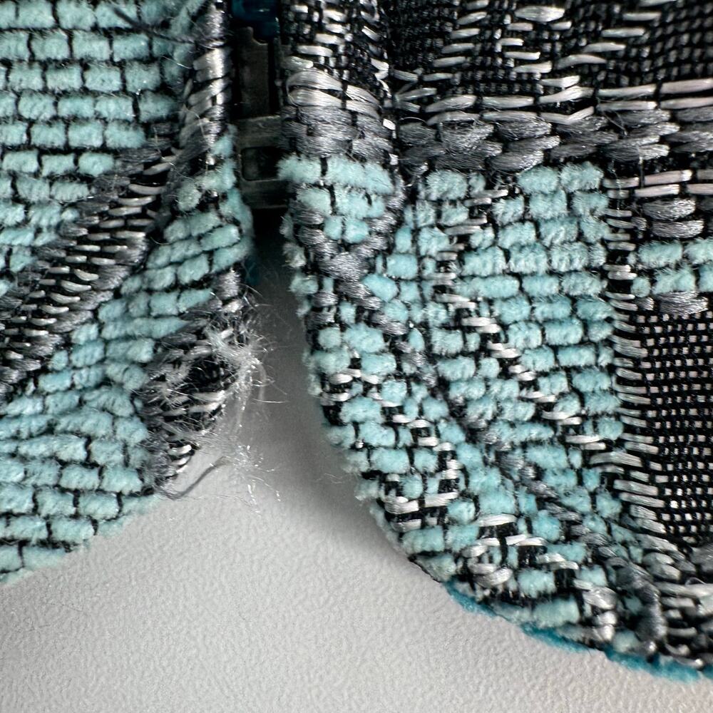 Vintage Dressbarn Womens Tapestry Blazer Jacket Sz XL Teal Art to Wear Full Zip - Picture 10 of 10